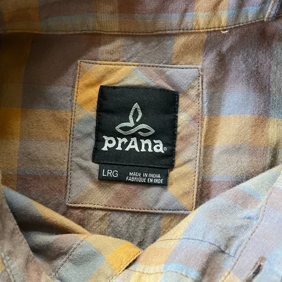 PRANA Men's Plaid Shirt Large *PRICE REDUCED* - Picture 6 of 8